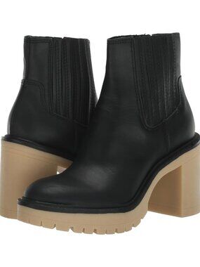 NEW Women's Dolce Vita Caster H20 Waterproof Leather Boots Black Size 10